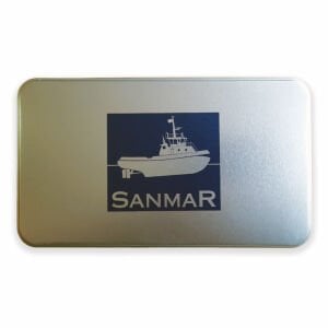 Logo Baskılı Dikdörtgen Metal Kutuda 28 adet Spesiyal Çikolata