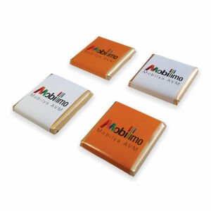 Logo Baskılı Ahşap Kutuda 72 Adet Logolu Çikolata