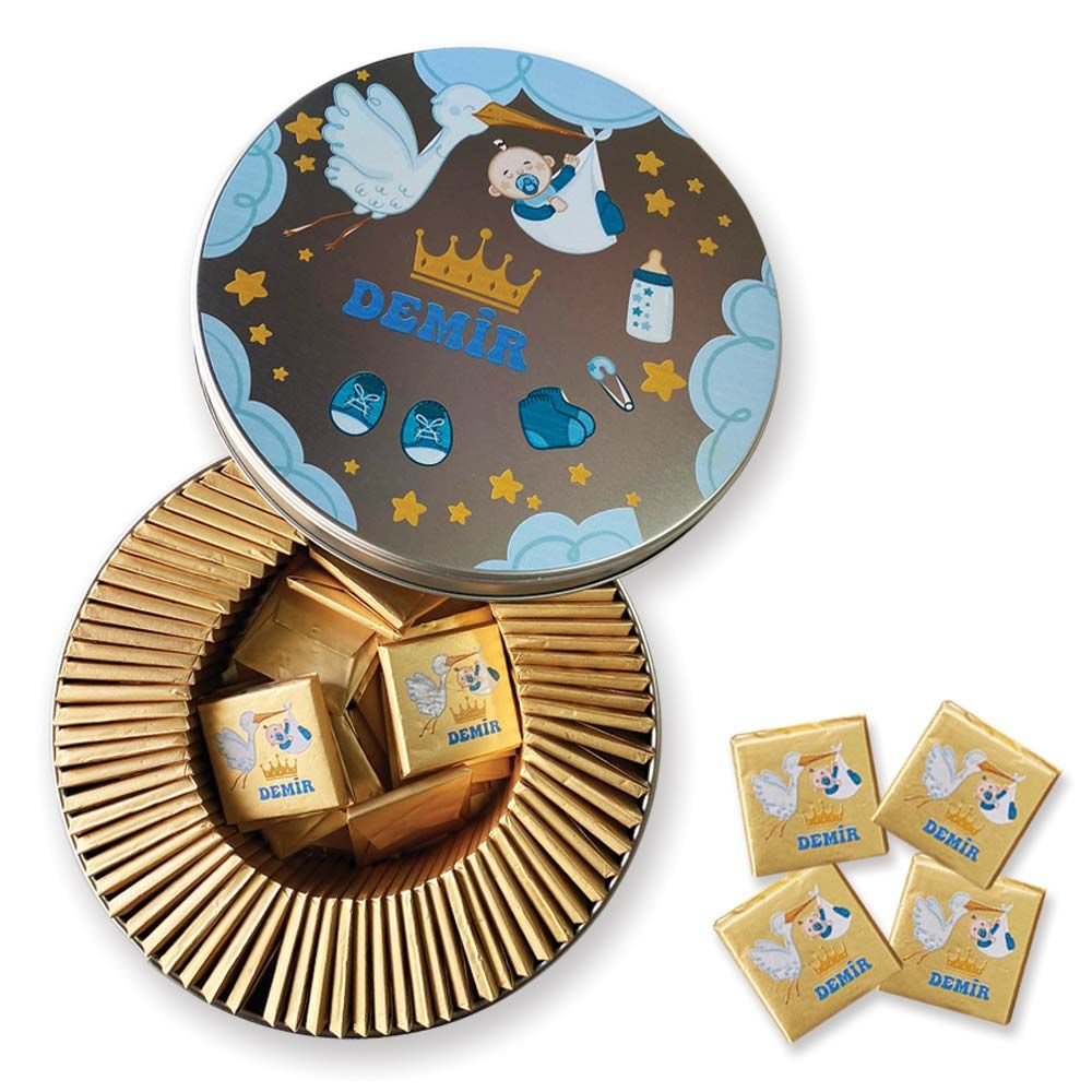 Kişiye Özel İsim Baskılı Erkek Bebek Çikolatası
