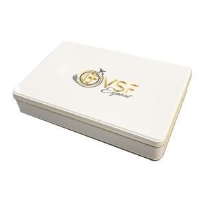 Beyaz Büyük Boy Dikdörtgen Metal Kutuda 24 adet Spesiyal Çikolata