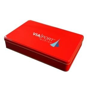 Kırmızı Büyük Boy Dikdörtgen Metal Kutuda 24 adet Spesiyal Çikolata