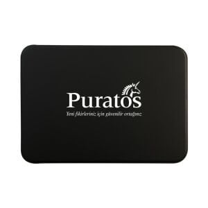 Siyah Küçük Boy Dikdörtgen Metal Kutuda 12 adet Spesiyal Çikolata